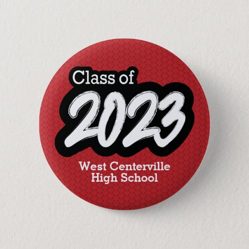 Red Bold Brush Class of 2023 Button