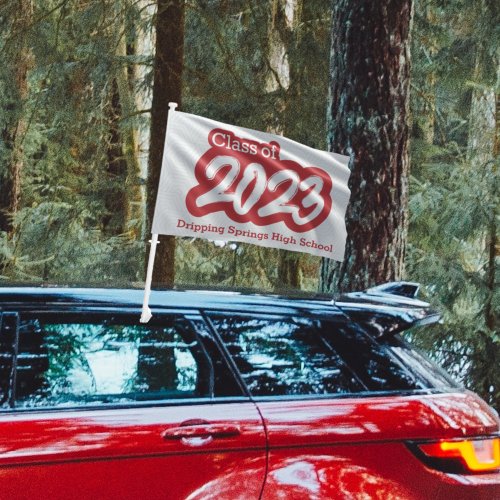 Red Bold Brush Class of 2023 Car Flag