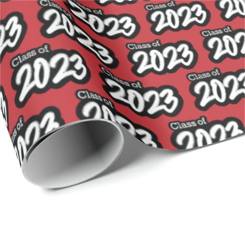 Red Bold Brush Class of 2023 Wrapping Paper