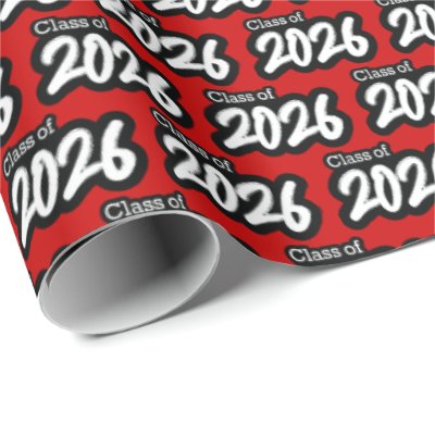 Red Bold Brush Class of 2026 Wrapping Paper