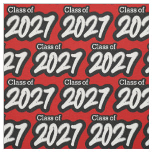 Red Bold Brush Class of 2027 Fabric