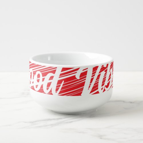 Red Bold Scribble Heart Design Soup Mug