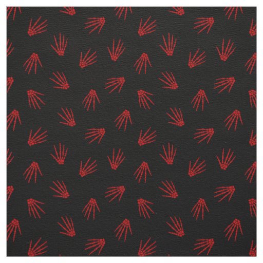 Red Bones Happy Halloween Modern Fabric