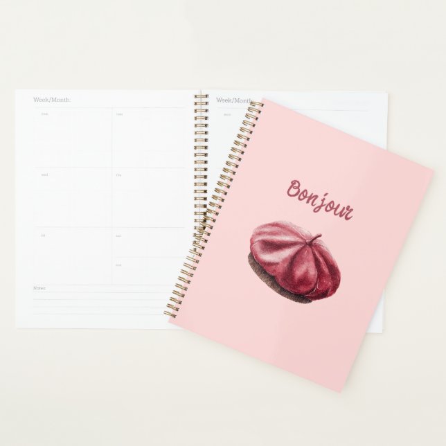 Red Bonjour Beret Planner (Display)