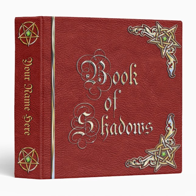 Red Book of Shadows 3 Ring Binder (Front/Spine)