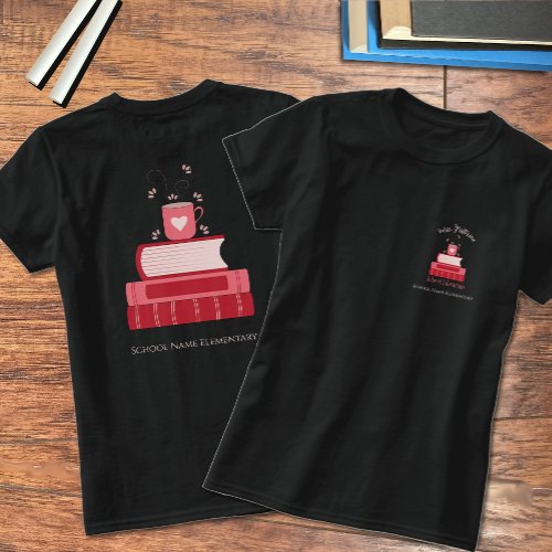 Red Books School Librarian T_Shirt with Name
