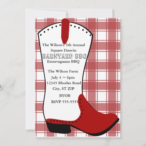 Red Boot Invitation