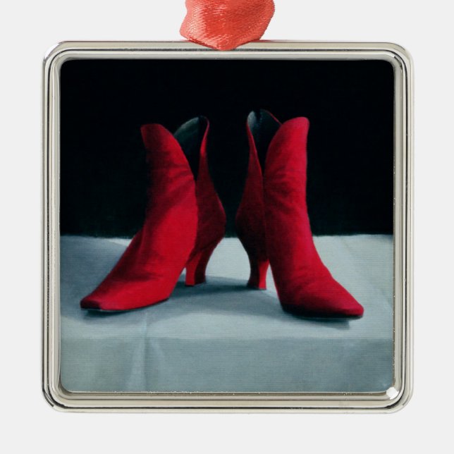 Red Boots 1995 Metal Ornament (Front)