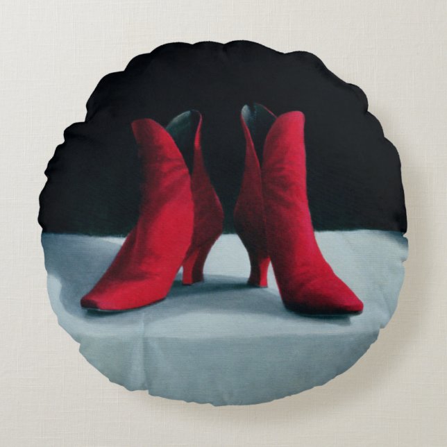 Red Boots 1995 Round Pillow (Front)