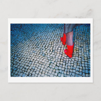 Red boots postcard