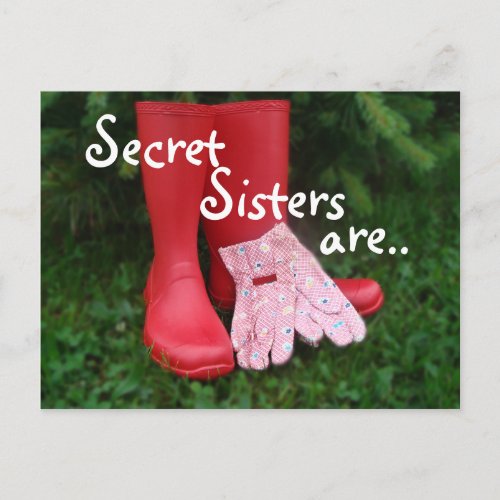 Red Boots Secret Sister Postcard _ or any occasion