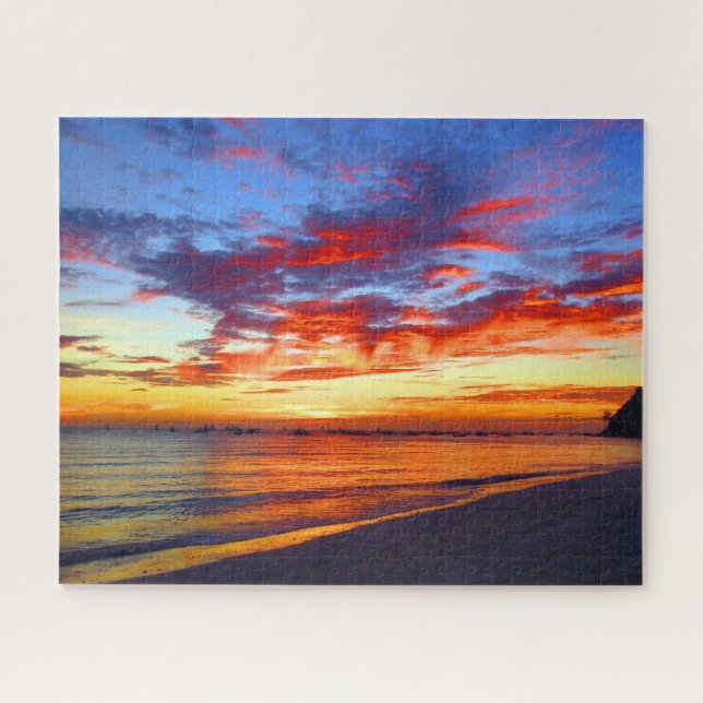 red boracay sunset jigsaw puzzle (Horizontal)