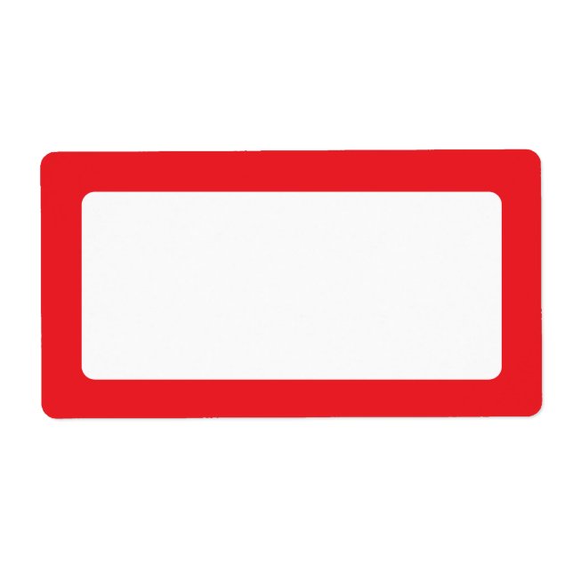 Red border blank label (Front)