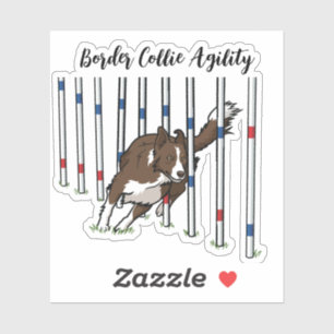 Red Border Collie Agility Sticker