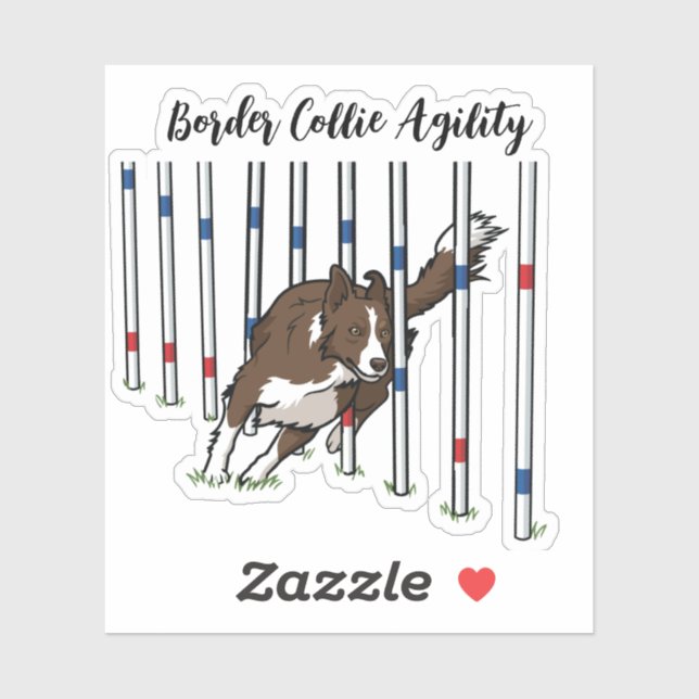 Red Border Collie Agility Sticker (Sheet)