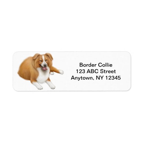 Red Border Collie Customizable Label