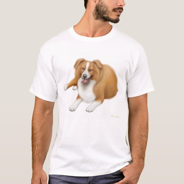 Red Border Collie T-Shirt (Front)