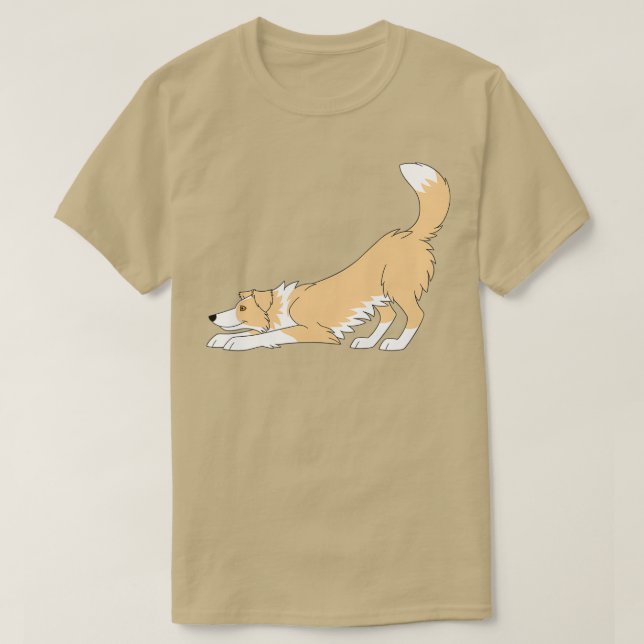 Red Border Collie Yoga T-Shirt (Design Front)