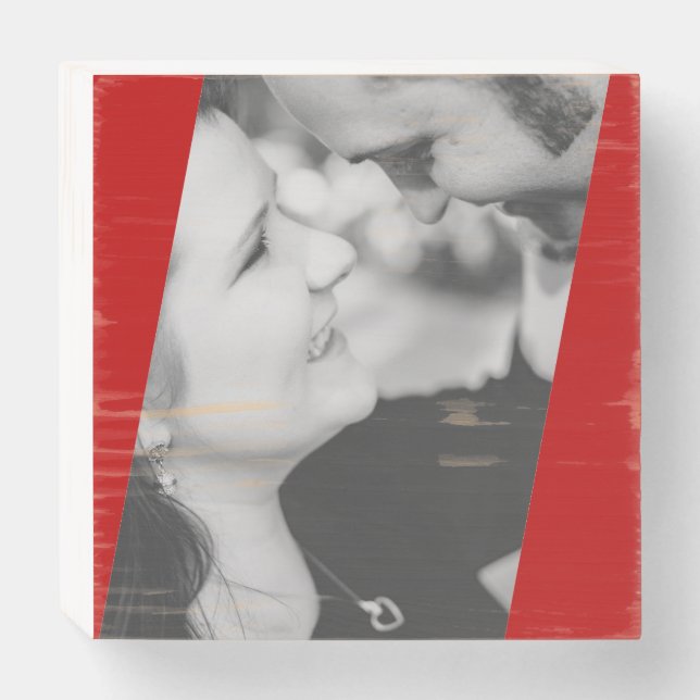 Red Border Custom Portrait Wooden Box Sign (Front Horizontal)