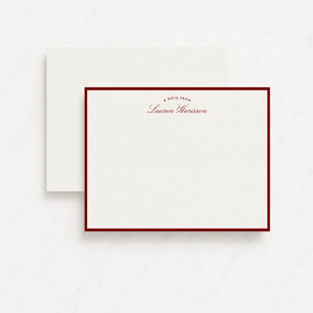 Red Border Elegant Modern Stationery Note Card (Creator Uploaded)