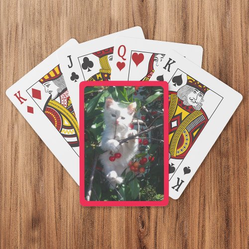Red Border Family Photo Playing Cards