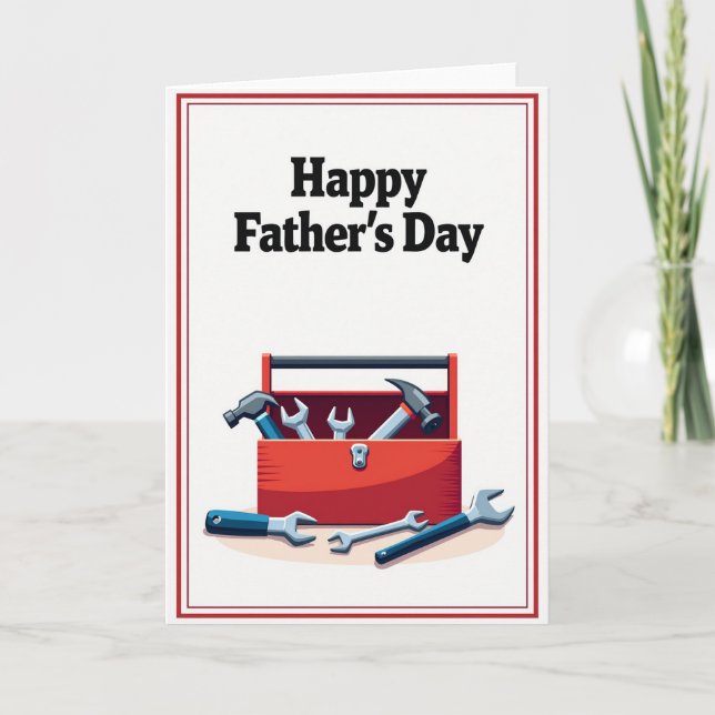 Red Border Fathers Day Icon Card (Front)