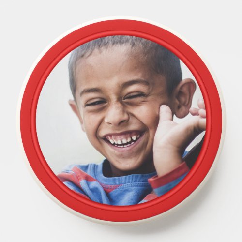 Red Border Frame for Uploaded Photo PopSocket