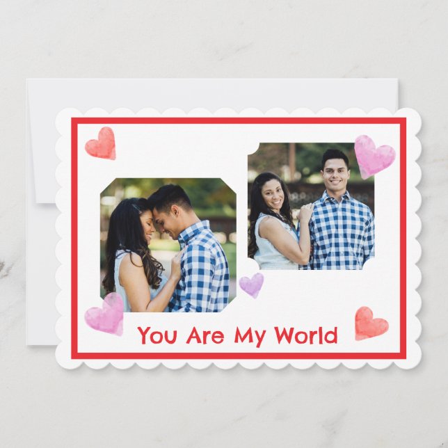 Red Border Scallop PHOTO Valentine's Day (Front)