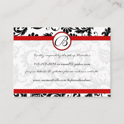 Customizable Side Borders Black Damask Response Website Cards Business Card Template