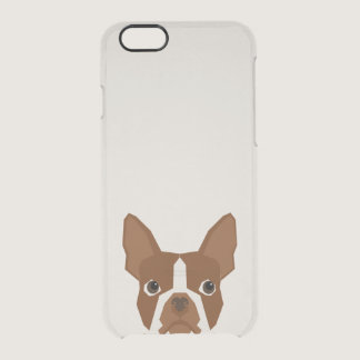 Red Boston Terrier clear case - dog phone case