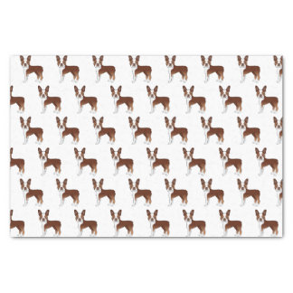 Red Boston Terrier Cute Cartoon Dog Pattern Design Tissue Paper