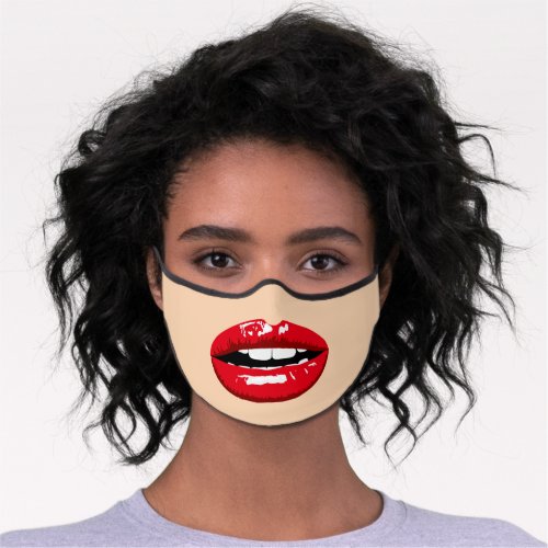 RED BOTOX LIPS FUNNY PREMIUM FACE MASK