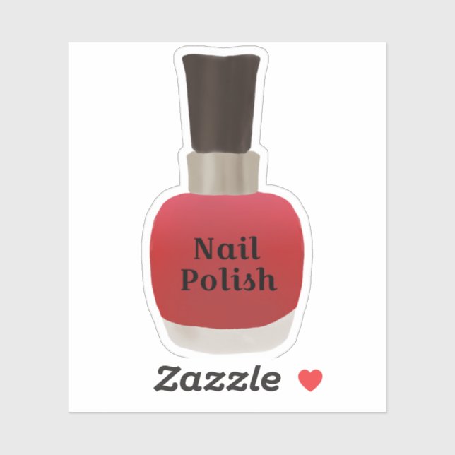 Red Bottle of Nail Polish Sticker (Sheet)