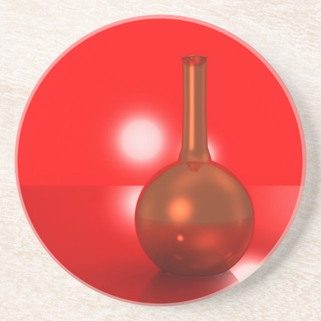 red bottle sandstone coaster (Front)