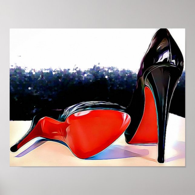 Red Bottom Heels Louboutin Classic Black Pumps Poster (Front)