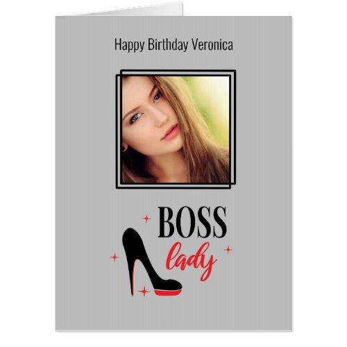   Red Bottom Stiletto Heel Boss Lady Birthday Card