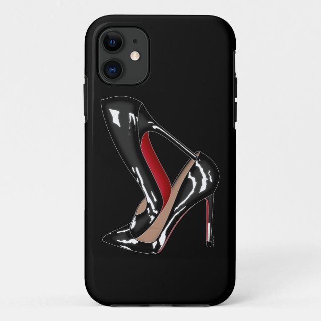 Red bottoms shoes heels STACKED BLACK Case-Mate iPhone Case (Back)