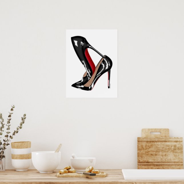 Red Bottoms stilettos shoes, black high heels Poster