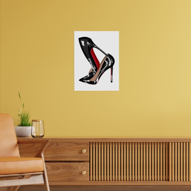 Red Bottoms stilettos shoes, black high heels Poster