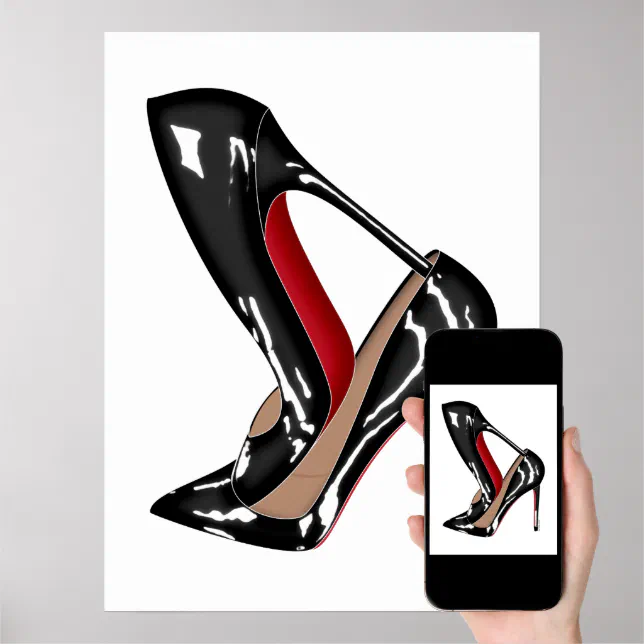 Red Bottoms stilettos shoes, black high heels Poster