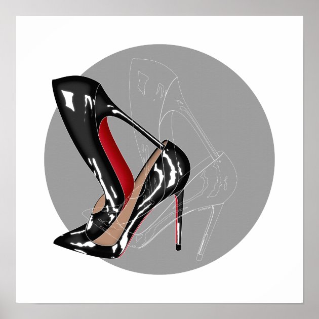 black stiletto shoes red sole