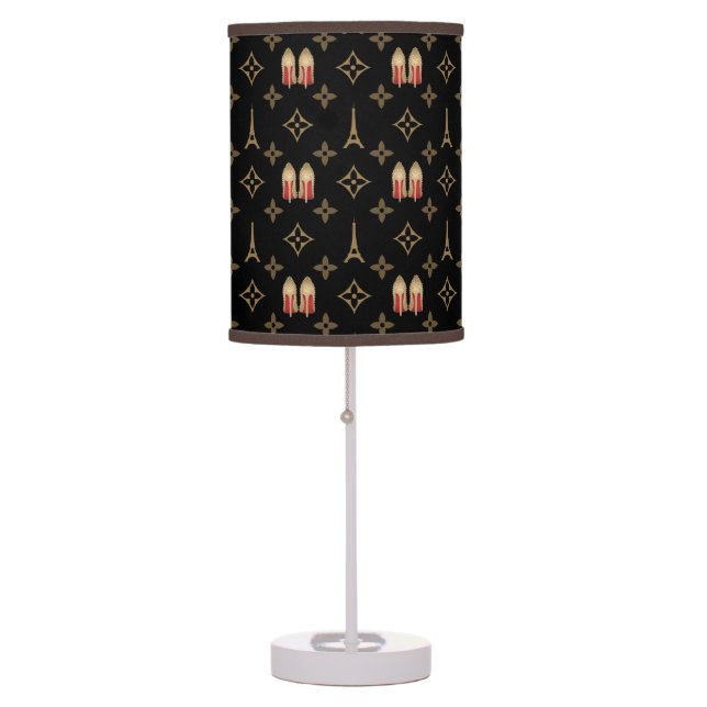 Red bottoms stilettos shoes heels lv monogram table lamp (Front)
