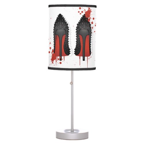 Red Bottoms Stilettos shoes heels spatters  drips Table Lamp