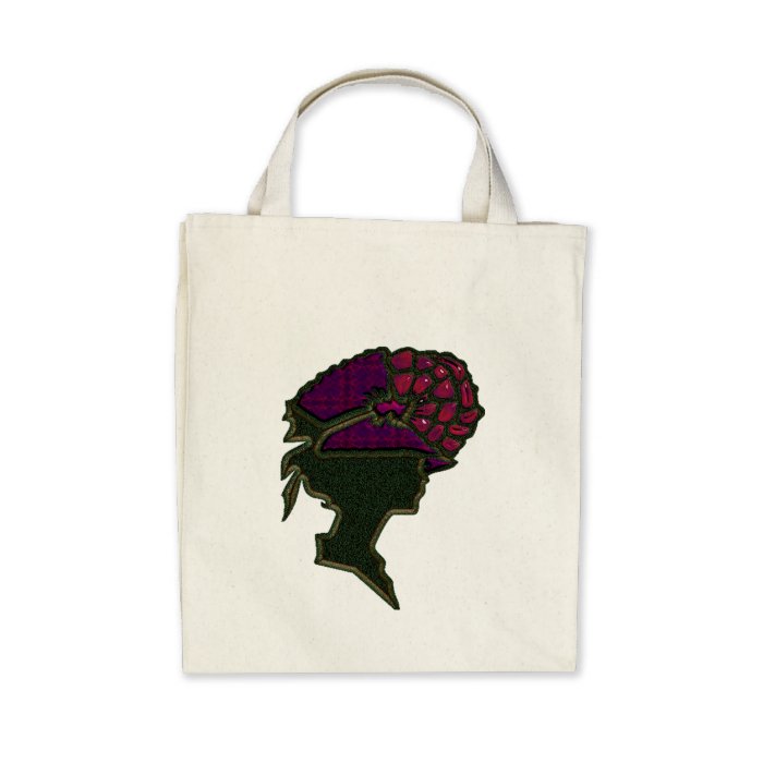 Red Bouffant Hat Organic Grocery Bag
