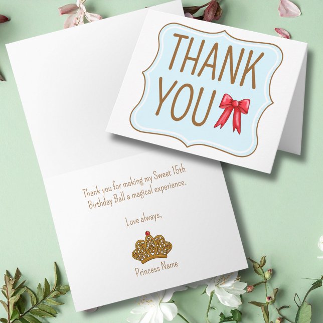 Red Bow and Princess Crown Fairytale Thank You (Creator Uploaded)