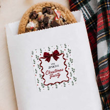 Red Bow and Winter Greenery Christmas Party