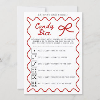 Red Bow Baby Shower - Editable Name, 5x7 Invitatio Invitation