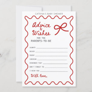 Red Bow Baby Shower - Editable Name, 5x7 Invitation