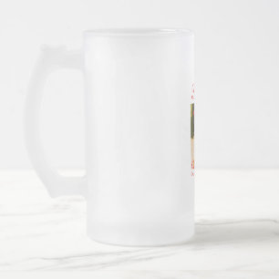 Red bow best dog mom dad photo dog/pet name frosted glass beer mug