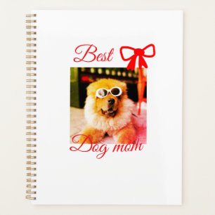 Red bow best dog mom dad photo dog/pet name planner